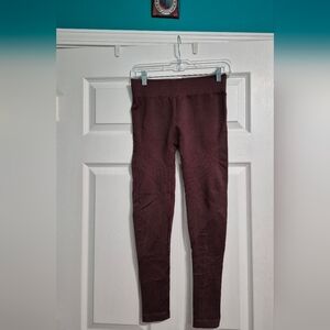 Chocolate Mocha Brown Subtle Pattern Leggings